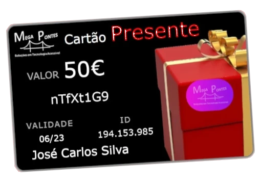 Cartão Presente MegaPontes com imagem de um presente