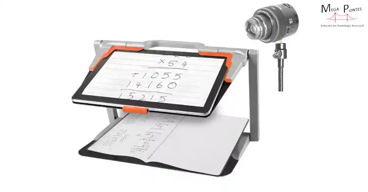 Ampliador Prodigy Connect a ampliar um caderno escolar