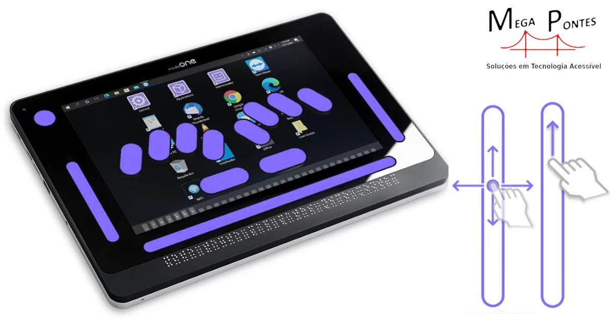 Barra longitudinal digital do sistema de posicionamento de cursor e barras verticais de navegação