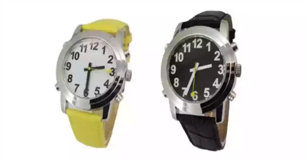 Dois relógios caixa metálica redonda mostrador branco ou preto bracelete amarela ou preta