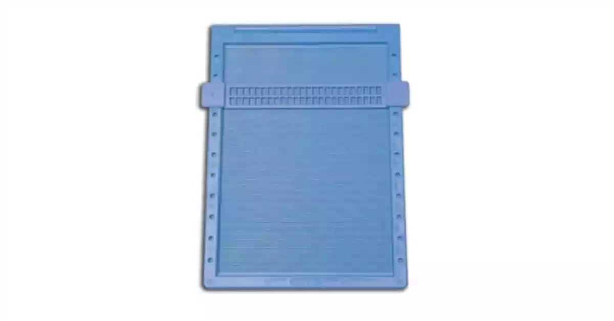 Pauta de escrita Braille com guia de escrita de duas linhas