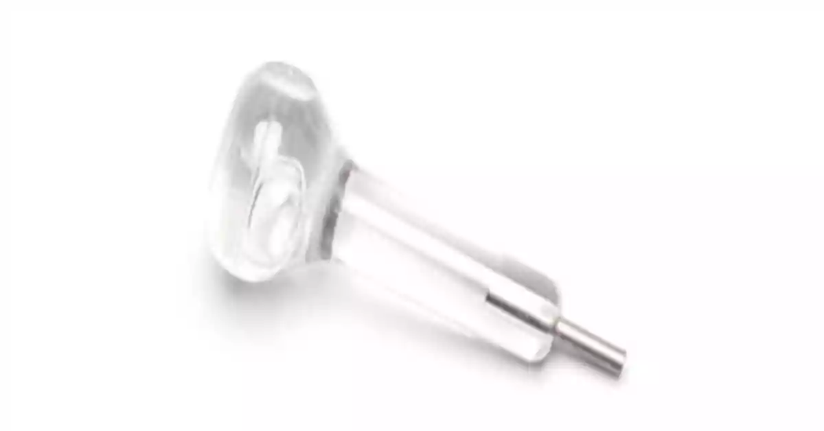 Punção positivo com cabo plástico translúcido e ponta metálica