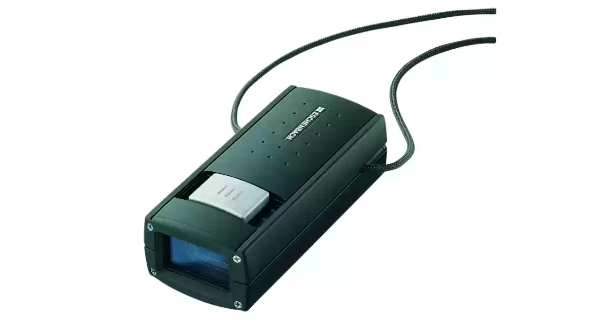 Telescópio monocular preto com cordão preto para colocar ao pescoço