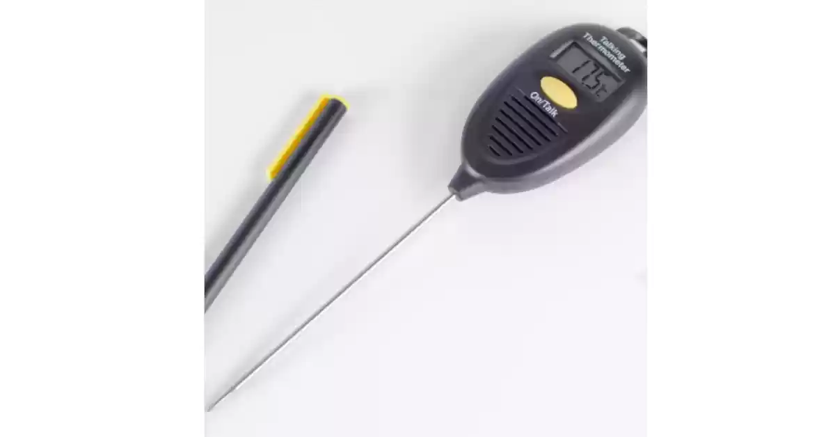 Termómetro simples de um botão com ecrã LCD que mostra a temperatura em dígitos bem visíveis