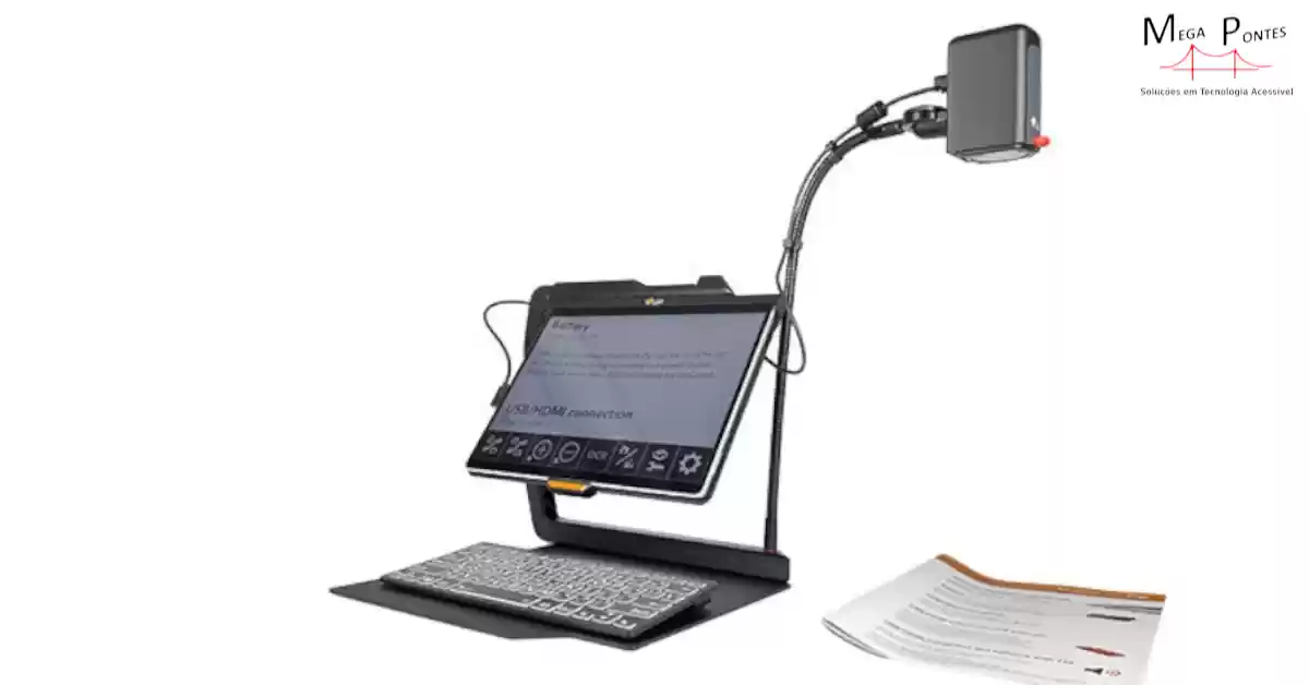 Ampliador portátil digital com tablet MagniLink Tab 2-P