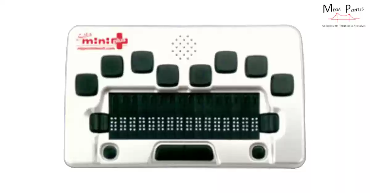 Bloco de notas Braille Seika mini 16 Plus com linha Braille de 16 células e teclado estilo Perkins