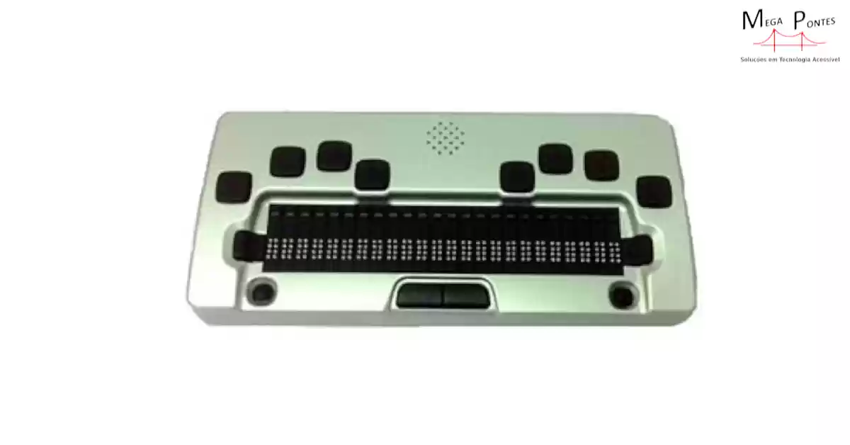 Bloco de notas Braille Seika mini 24 Plus com linha Braille de 24 células e teclado estilo Perkins