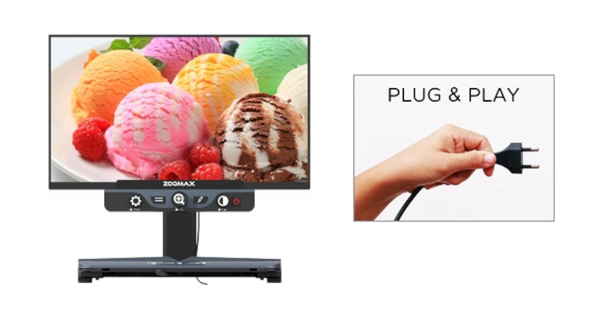 Demonstração plug and play do Ampliador Zoomax Luna HD 24 Pro