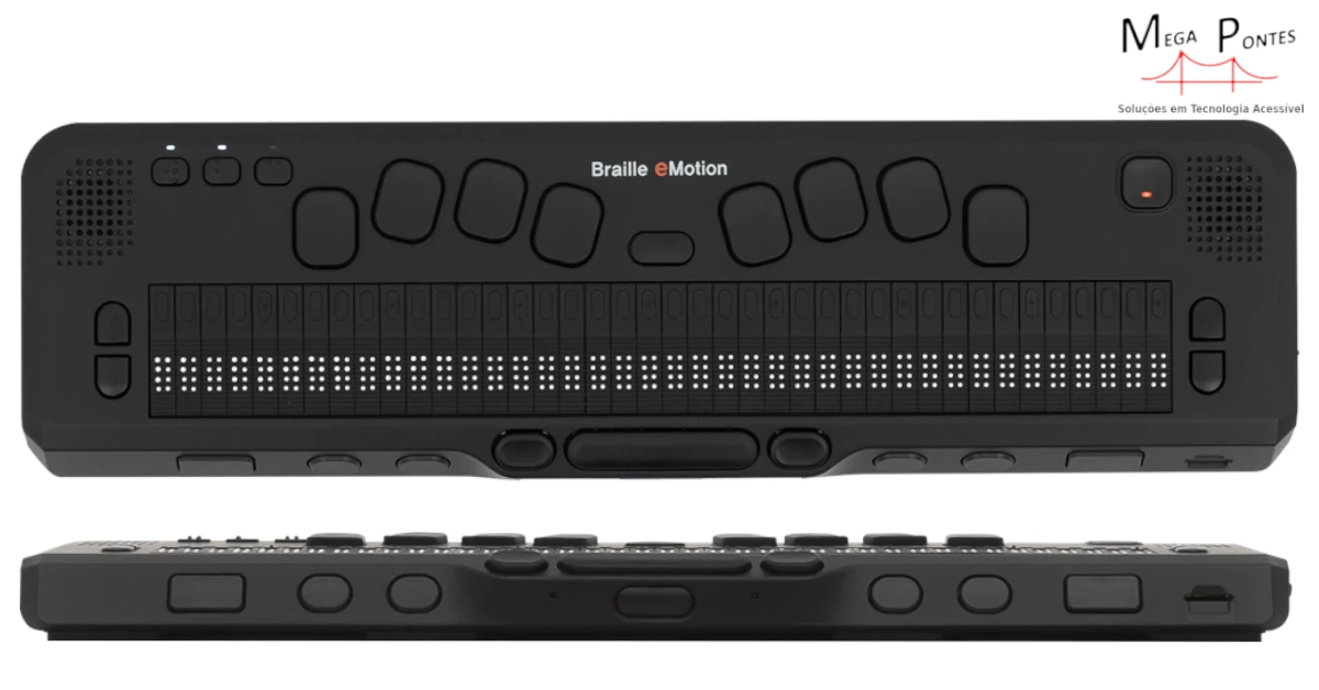 Bloco de notas Braille eMotion, com design sofisticado e teclado Braille ergonómico estilo Perkins
