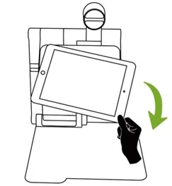 Ação para remover o tablet do suporte