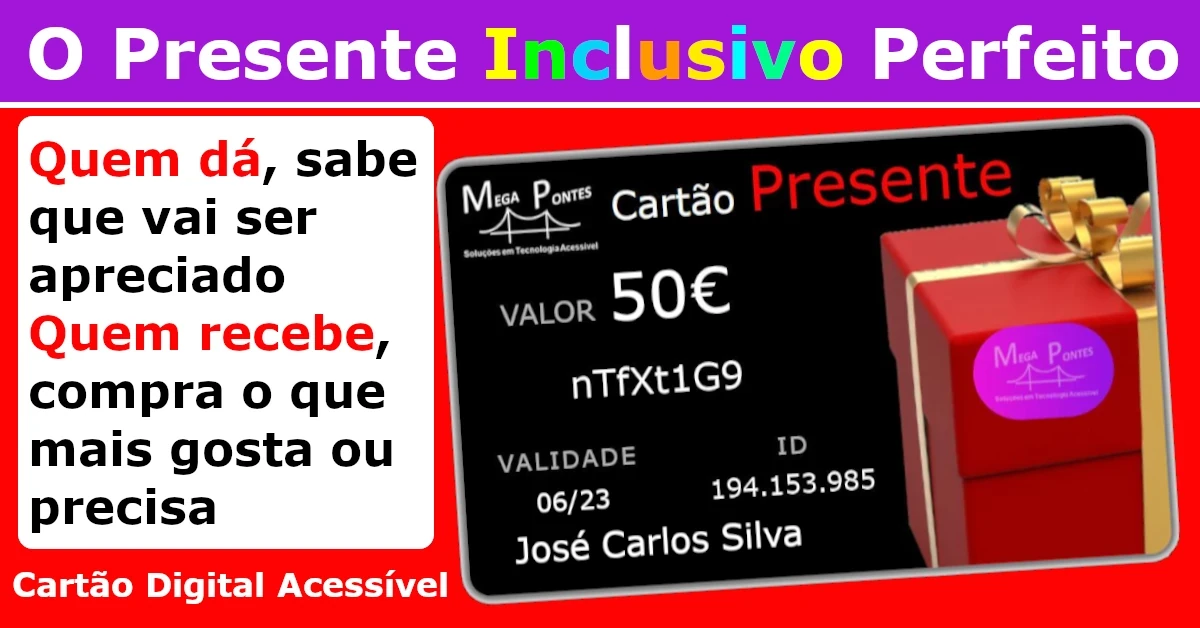 Cartão Presente MegaPontes: O presente perfeito! Quem recebe compra o que mais gosta ou precisa.