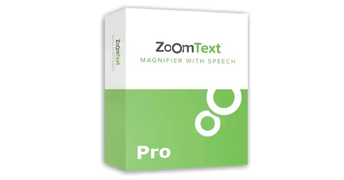 Embalagem do software ampliador e leitor de ecrã ZoomText Pro