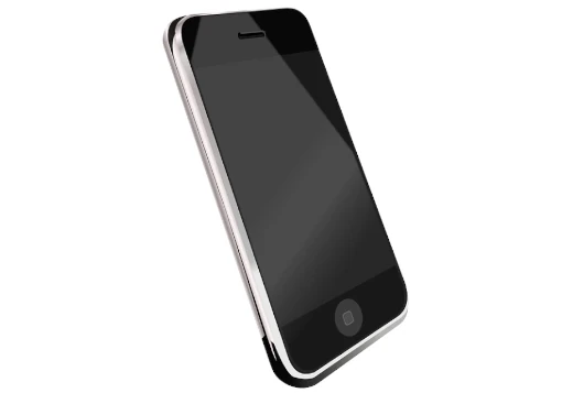 Smartphone preto de perfil