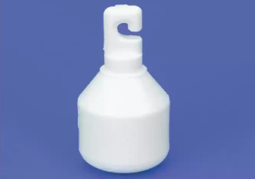 Ponteira semi-giratória cilíndrica de baixo perfil branca fixa com gancho e extremidade arredondada 