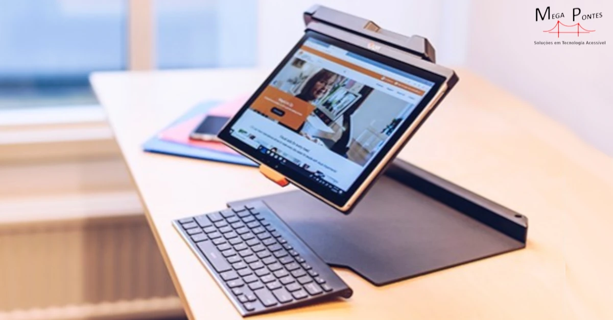 MagniLink Tab 2-P a visualizar uma página de Internet